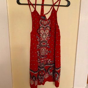 Angie Red Bandana/Paisley Print Tunic Medium